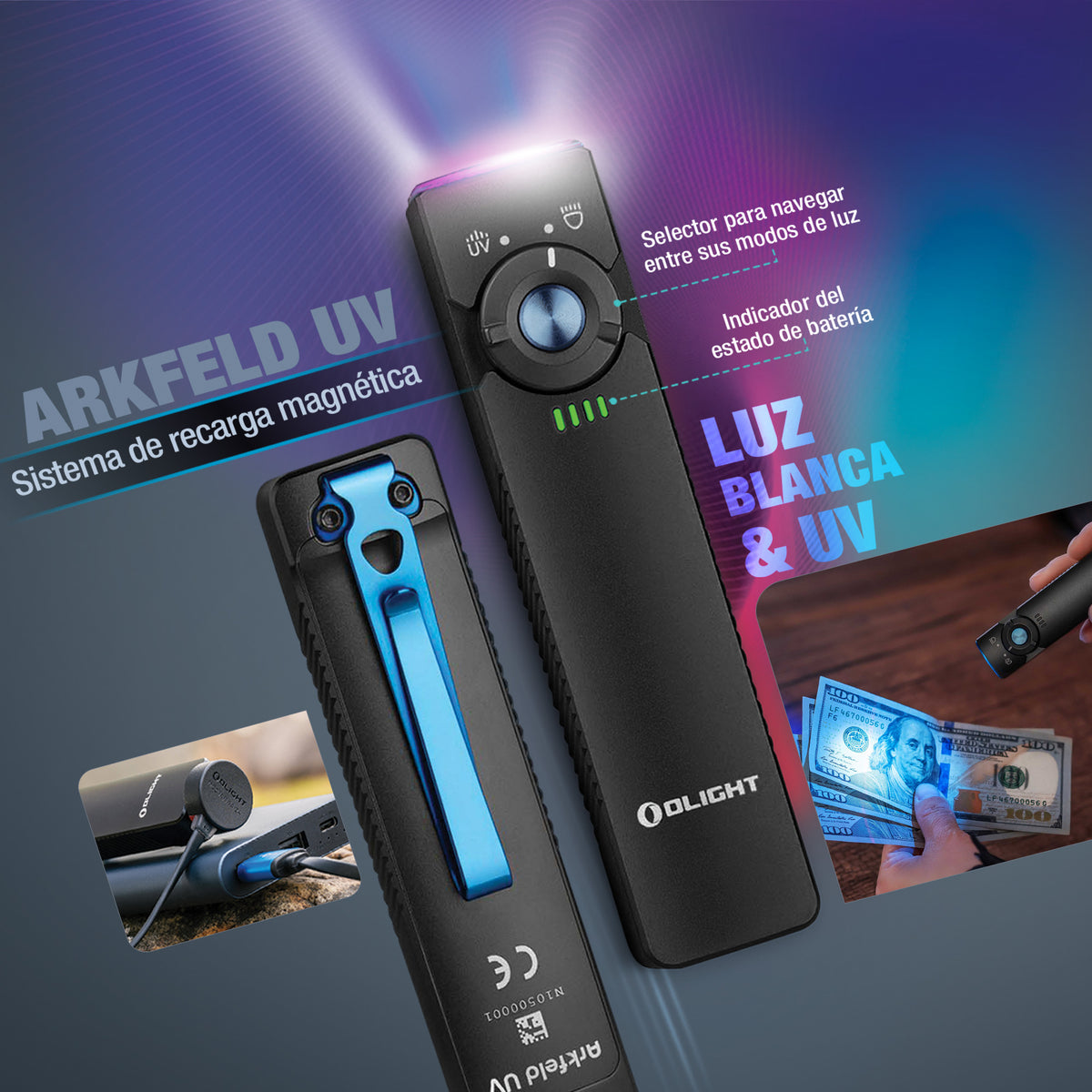 KIT WAVE<sup>®</sup> PLATA  CON LINTERNA, ACCESORIOS Y FUNDA EDC