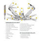 Kit de SURGE Negra Leatherman con Linterna P2R Core Ledlenser y Matraca Leatherman