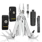 Kit de WAVE+ Plata Leatherman con Linterna P2R Core Ledlenser y Matraca Leatherman