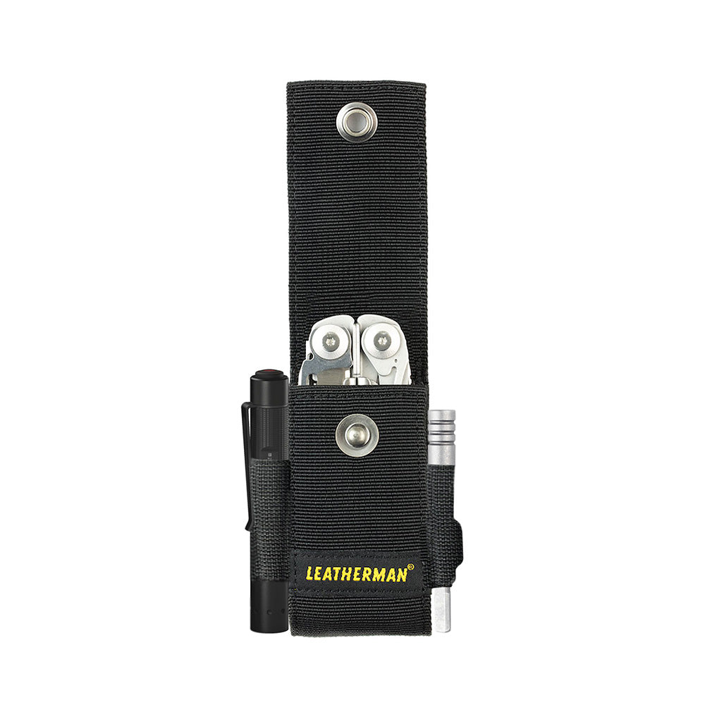 Kit de SURGE Plata Leatherman con Linterna P2R Core Ledlenser y Matraca Leatherman