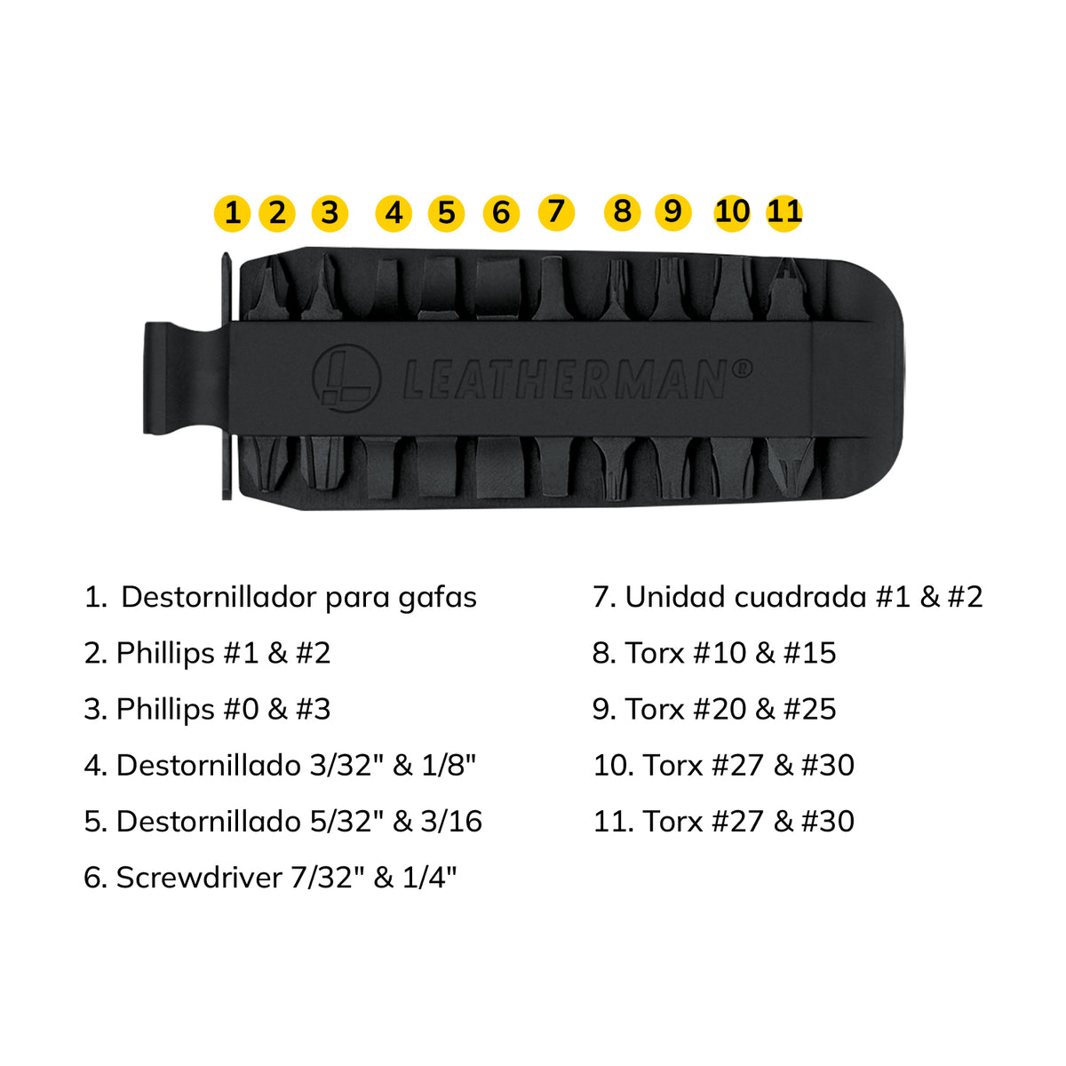 KIT DE 11 PUNTAS INTERCAMBIABLES