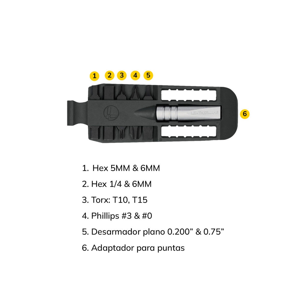 ADAPTADOR CON 5 PUNTAS INTERCAMBIABLES