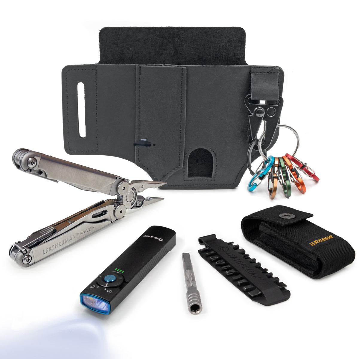 KIT WAVE<sup>®</sup> PLATA  CON LINTERNA, ACCESORIOS Y FUNDA EDC